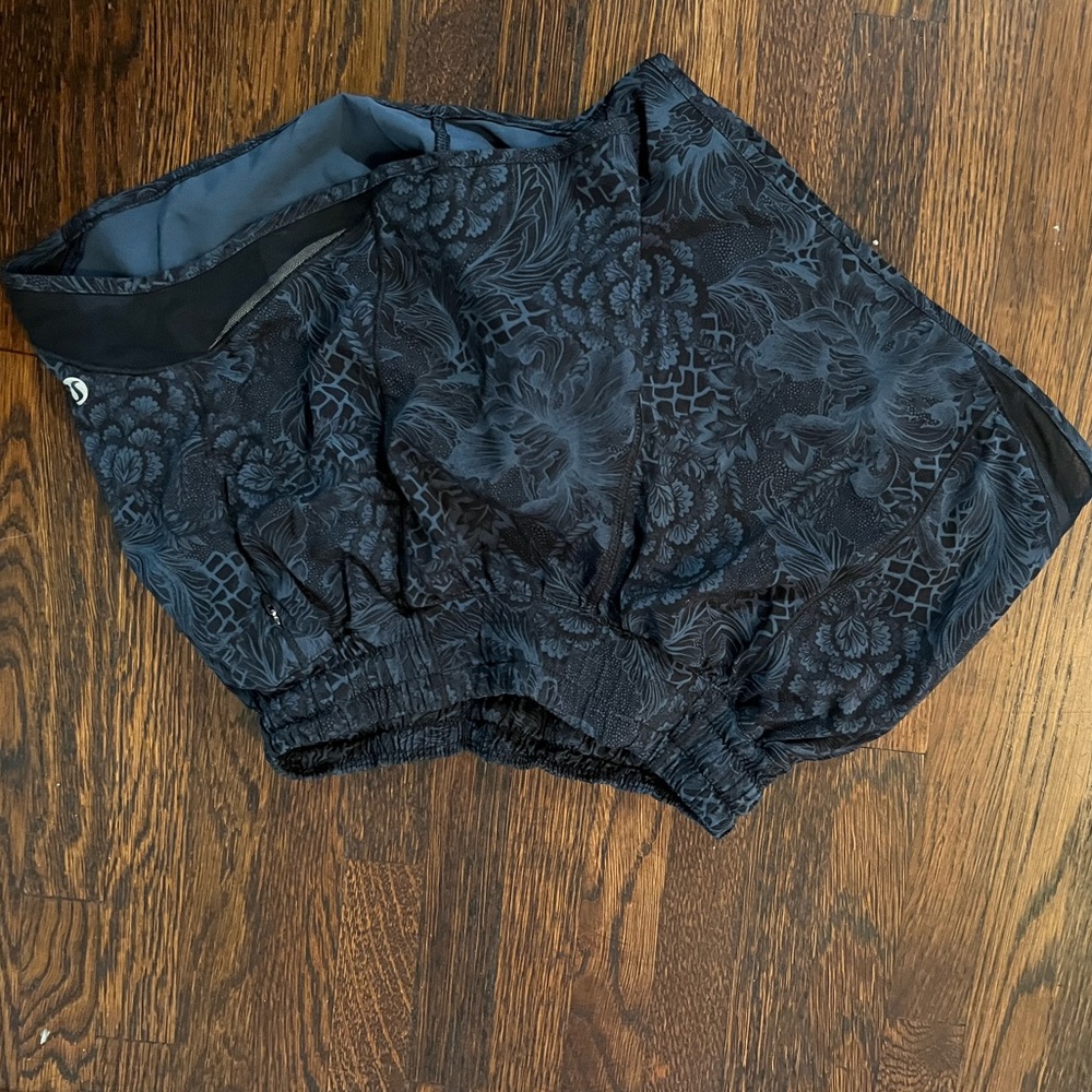 Lululemon shorts, blue pattern, size 2